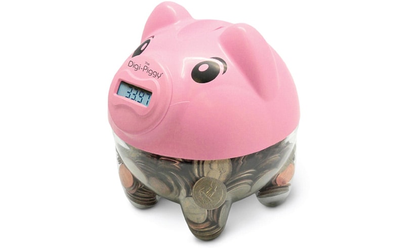 This little piggy counts your money.