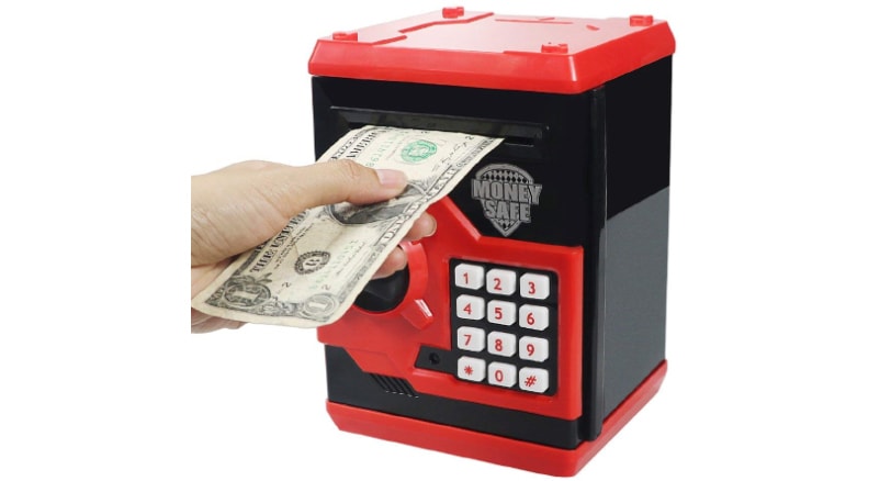 Holiday saving Pound Note Design Money Coin Box Tin Saving Cash Piggy Bank 