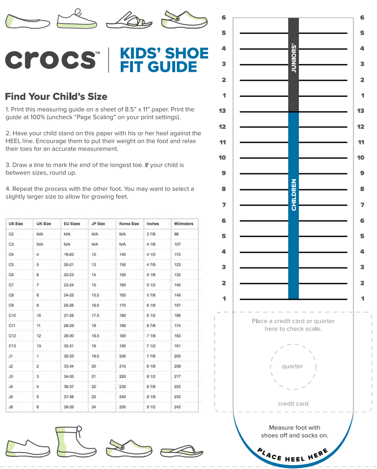 Crocs Shoe Size Chart: Adult Kids Sizing Crocs | vlr.eng.br